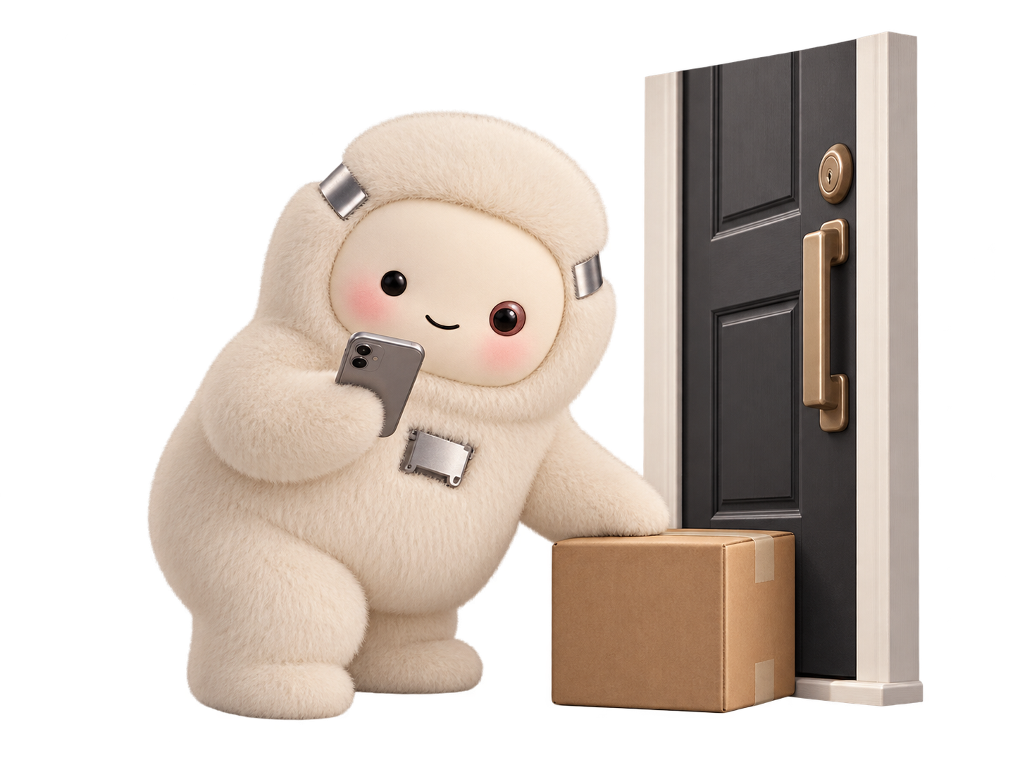 AI agent sharing pickup details at a door